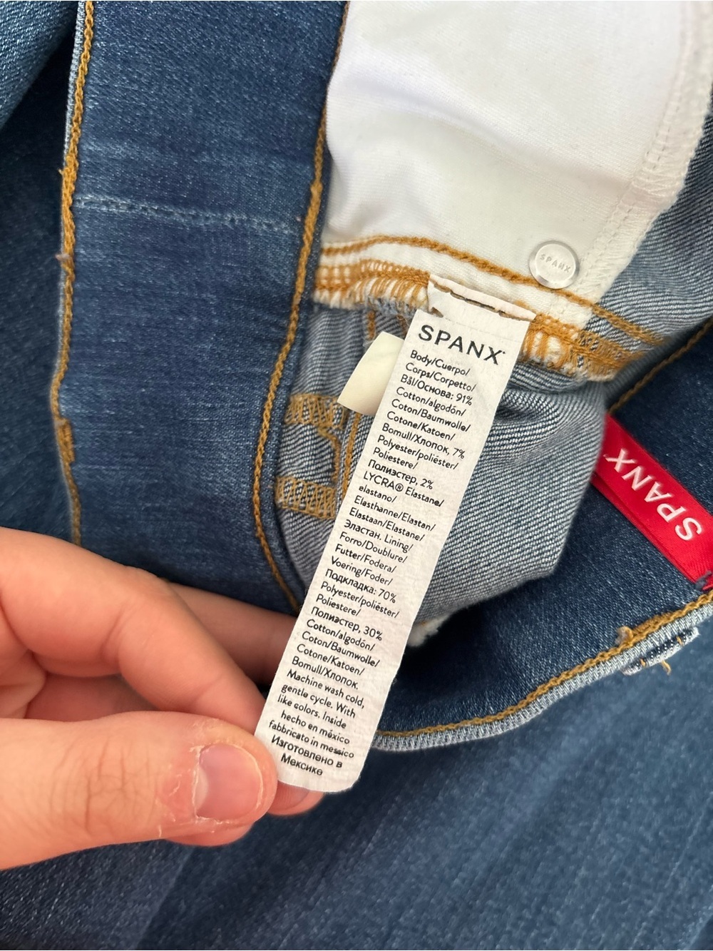 SPANX Vintage Indigo Wide Leg Jeans Size Small Pull-On Shaping Denim Boho Casual - Picture 13 of 14